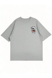 Tropical Kafatası Baskılı Erkek Oversize T-shirt - Görsel 37