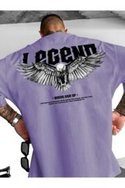 Erkek Legend Kartal Sırt Baskı Detaylı Oversize T-Shirt Rahat ve Şık Tasarım - Görsel 5