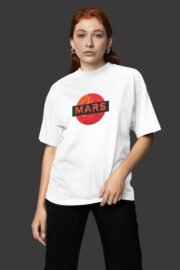 Mars Baskılı Kadın Oversize T-Shirt - Görsel 6