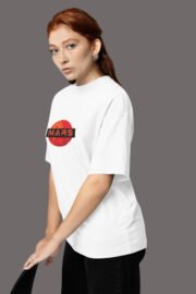 Mars Baskılı Kadın Oversize T-Shirt - Görsel 7