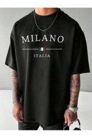 Milano Baskılı Oversize Erkek T-Shirt - Görsel 14