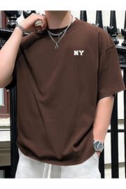 NY Baskılı Unisex Oversize T-Shirt - Görsel 5