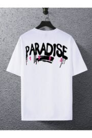 Paradise Sırt Baskılı Oversize Unisex T-shirt - Rahat ve Şık Tasarım - Görsel 7