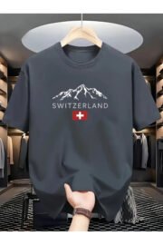 SWITZERLAND Baskılı Unisex Oversize T-Shirt - Görsel 11