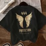Kadın oversize 444 kanat baskılı T-shirt rahat ve şık Tasarım