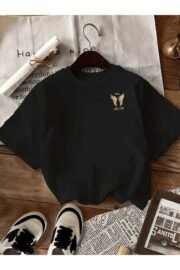 Kadın oversize 444 kanat baskılı T-shirt rahat ve şık Tasarım - Görsel 2