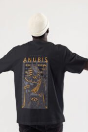 Anubis baskılı t-shirt
