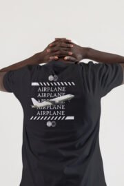 AirPlane Sırt Baskılı Erkek Oversize T-Shirt