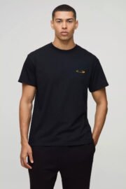 Ataç Baskılı Siyah Oversize T-shirt - Rahat ve Şık Tasarım - Görsel 2