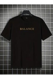 Erkek oversize Balance baskılı T-shirt rahat ve şık Tasarım - Görsel 2