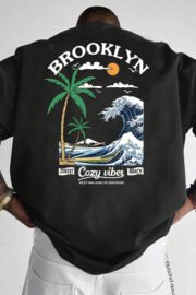 Brooklyn Baskılı Oversize T-Shirt