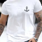 Çapa Baskılı Erkek Oversize T-Shirt