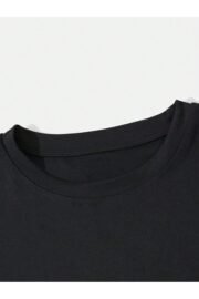 Çicekler Çizme Sırt Baskı Detaylı Kadın Oversize T-Shirt - Görsel 2