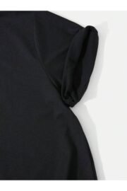 Çicekler Çizme Sırt Baskı Detaylı Kadın Oversize T-Shirt - Görsel 3