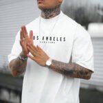 Los Angeles DownTown Baskılı Erkek Oversize T-Shirt