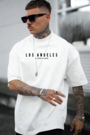 Los Angeles DownTown Baskılı Erkek Oversize T-Shirt - Görsel 2