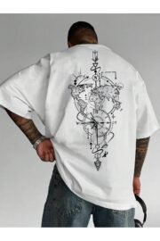 Dünya Pusula Baskılı Oversize T-shirt