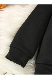 Kız Çocuk Kışlık Kalın Kalp Baskılı Sweatshirt ve İspanyol Paça Alt Eşofman Takımı - Görsel 4