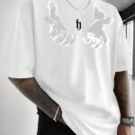 El Baskılı Erkek Oversize T-shirt