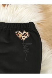 Kız Çocuk Kışlık Kalın Kalp Baskılı Sweatshirt ve İspanyol Paça Alt Eşofman Takımı - Görsel 6