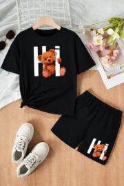 Unisex Çocuk Şortlu Baskılı Yazlık 3-12 Yaş Arası Nefes Alan Takımlar - Görsel 26