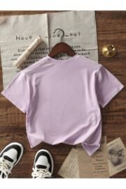 Sevimli Kedi Desenli Çocuk Tişört Eğlenceli Baskılı Regular Fit - Görsel 3