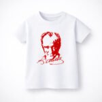 Çocuk Tişört Atatürk Baskılı Pamuklu Unisex Günlük Rahat Tişört