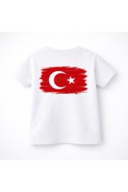 Çocuk Tişört Atatürk Baskılı Pamuklu Unisex Günlük Rahat Tişört - Görsel 2