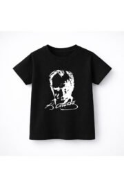 Çocuk Tişört Atatürk Baskılı Pamuklu Unisex Günlük Rahat Tişört - Görsel 6