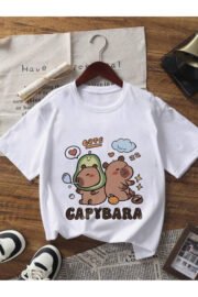 Kız Çocuk Cappybara Baskılı 3'lü Set Nefes Alan Yazlık T-Shirt - Görsel 4