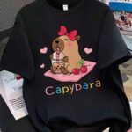 Cappybara Desenli Çocuk Tişört Sevimli Baskılı Regular Fit