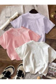 Kız Çocuk Cappybara Baskılı 3'lü Set Nefes Alan Yazlık T-Shirt - Görsel 10