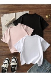 Kız Çocuk Cappybara Baskılı 3'lü Set Nefes Alan Yazlık T-Shirt - Görsel 13