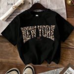 Kız Çocuk Leopar NewYork Baskılı Nefes Alan T-Shirt