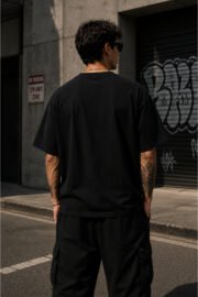 BÖRÜ Sembol Baskılı Oversize Streetwear Unisex Tişört - Görsel 4