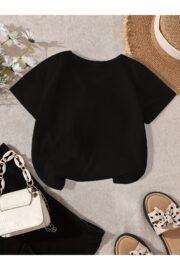 Kız Çocuk Kurdele Baskılı Nefes Alan Yazlık T-Shirt - Görsel 10