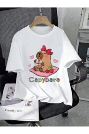 Cappybara Desenli Çocuk Tişört Sevimli Baskılı Regular Fit - Görsel 6