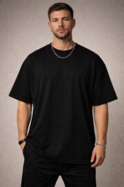 Unisex Oversize Discipline Baskılı Siyah Tişört Gym Street Style - Görsel 2