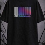 Unisex Oversize Be Original Baskılı Siyah T-Shirt