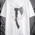 Unisex Oversize Sırta Leviathan Baskılı Beyaz T-Shirt