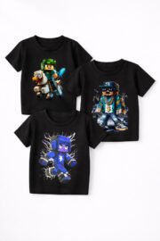 Erkek Çocuk Roblox Baskılı Basic 3'Lü Tshirt - Görsel 2