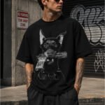 Doberman Baskılı Oversize Streetwear Unisex Tişört