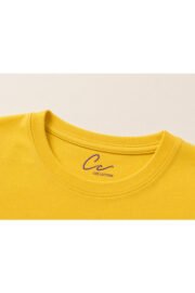 Çocuk Basic Tişört Düz Baskısız Kısa Kollu Günlük Rahat Unisex Tshirt - Görsel 4