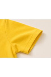 Çocuk Basic Tişört Düz Baskısız Kısa Kollu Günlük Rahat Unisex Tshirt - Görsel 5