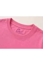 Çocuk Basic Tişört Düz Baskısız Kısa Kollu Günlük Rahat Unisex Tshirt - Görsel 9