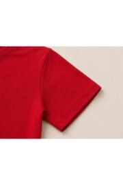 Çocuk Basic Tişört Düz Baskısız Kısa Kollu Günlük Rahat Unisex Tshirt - Görsel 18