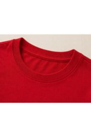 Çocuk Basic Tişört Düz Baskısız Kısa Kollu Günlük Rahat Unisex Tshirt - Görsel 19