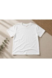Çocuk Basic Tişört Düz Baskısız Kısa Kollu Günlük Rahat Unisex Tshirt - Görsel 23