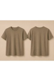 Çocuk Basic Tişört Düz Baskısız Kısa Kollu Günlük Rahat Unisex Tshirt - Görsel 28