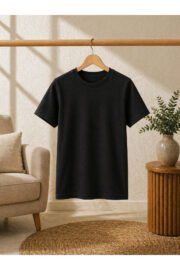 Çocuk Basic Tişört Düz Baskısız Kısa Kollu Günlük Rahat Unisex Tshirt - Görsel 31